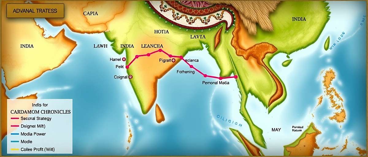 Cardamom Chronicles India - Advanced Trading Strategies Cardamom Chronicles India advanced trading strategy map showing optimal routes with seasonal adjustments and profit margins